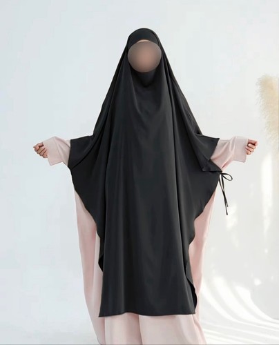 Extra long black - khimar, with