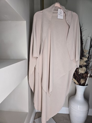New khimar crepe beige prayer - new,