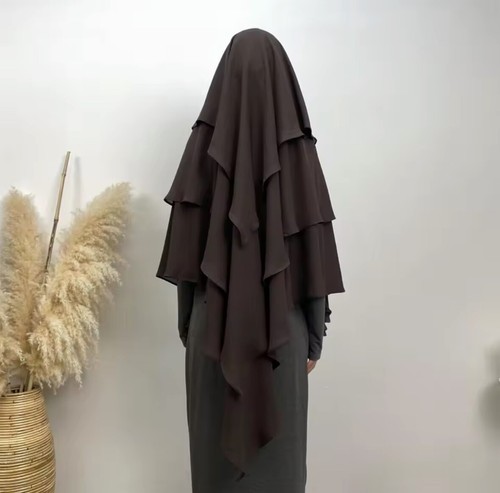 Layered long khimar - 3-, hijab