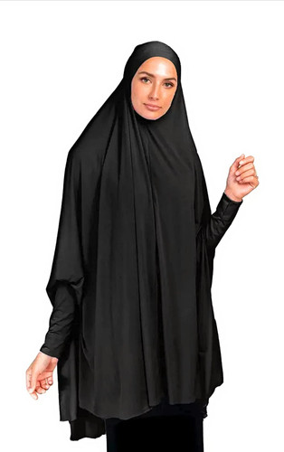 Khimar black long - khimar,