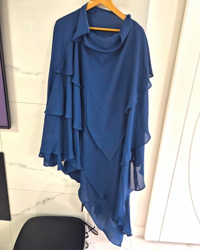 Women blue sheer - women’s, chiffon