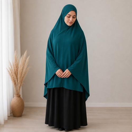 Islamic khimar hijab cape teal - islamic,