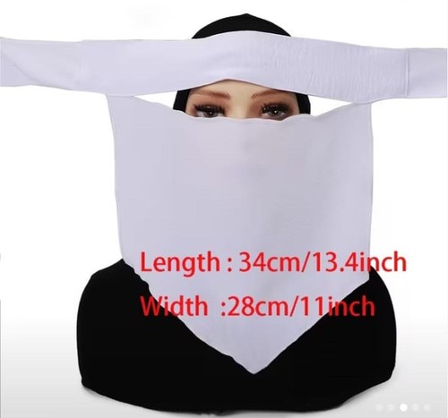 White triangle niqab veil - white,