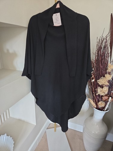 New khimar crepe black prayer - new,